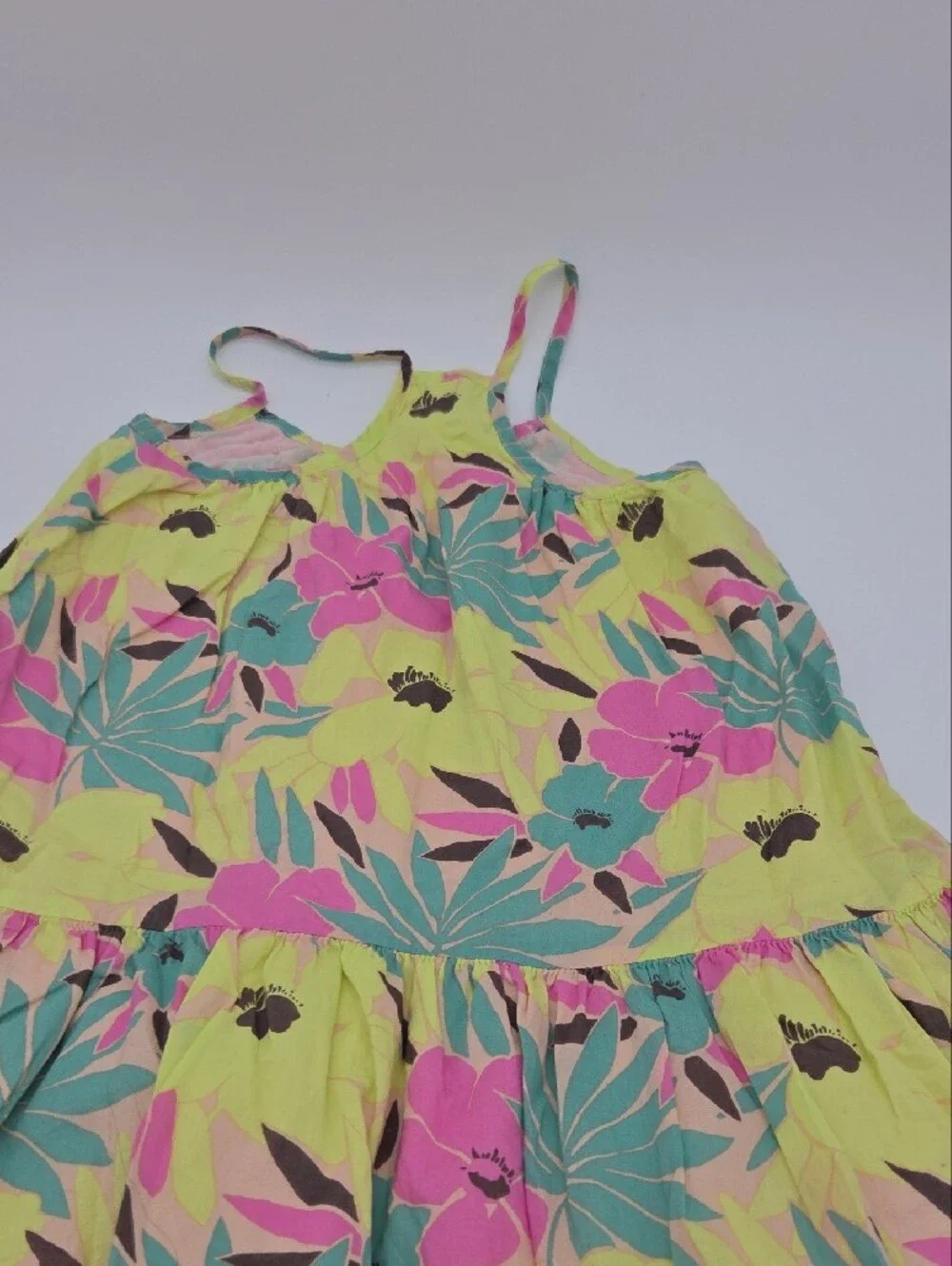 GAP Girls Floral Tank Dress in Yellow, Pink, Teal